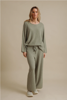 Winter Retreat Merino Cotton Pullover- Acacia | Talamay