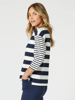 Mixed Stripe Top - Navy/White | Gordon Smith