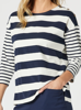 Mixed Stripe Top - Navy/White | Gordon Smith