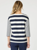 Mixed Stripe Top - Navy/White | Gordon Smith