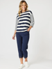 Fleur Broderie Hem Pant - Navy | Gordon Smith