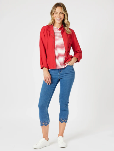Isla Embroidered Slim Leg Jean - Denim | Gordon Smith