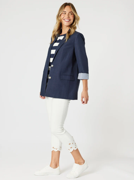 Isla Embroidered Slim Leg Jean - White | Gordon Smith