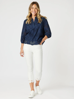 Isla Embroidered Slim Leg Jean - White | Gordon Smith