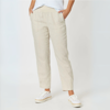 Sarah Linen Pleat Hem Pant - Natural | Gordon Smith