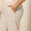 Sarah Linen Pleat Hem Pant - Natural | Gordon Smith