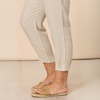 Sarah Linen Pleat Hem Pant - Natural | Gordon Smith