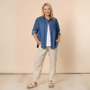 Sarah Linen Pleat Hem Pant - Natural | Gordon Smith