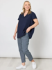 Alexis Gingham Print Pant - Navy | Gordon Smith