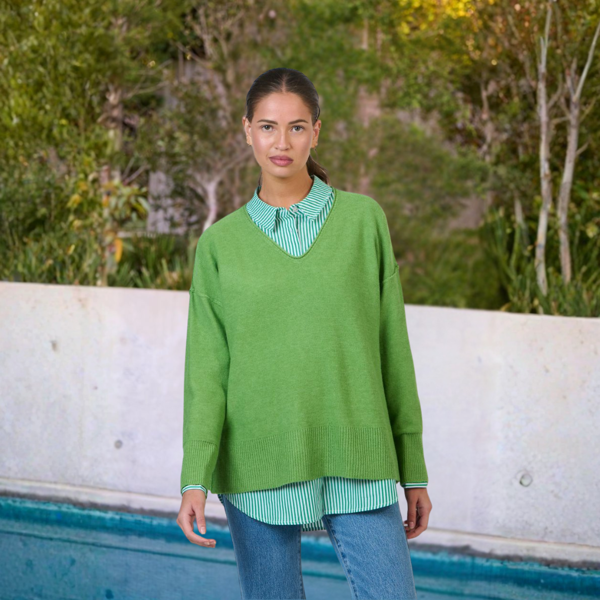 Essential V-Neck Knit - Absinthe | Namastai