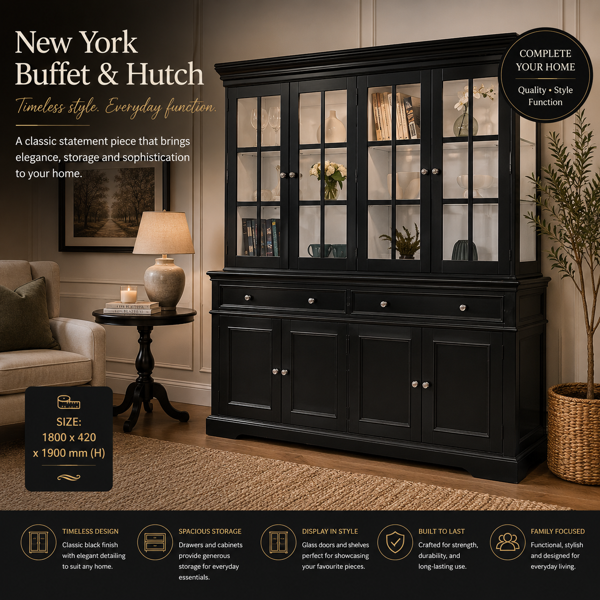 New York Buffet & Hutch | Black