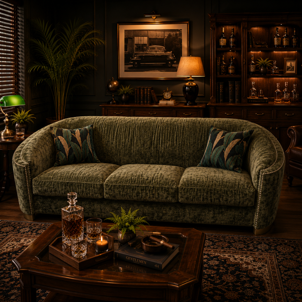 Duomo 3 Seater Sofa | Chenille Sage Fabric