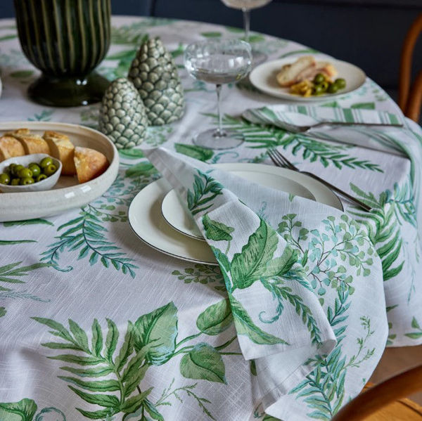 Fern Green/Blue Cotton Napkin Set 4 | Madras Link