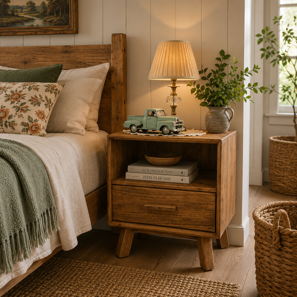 Norfolk Bedside Table  Recylced Timber