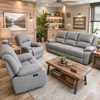 Captain Recliner Suite  Rhino Fabric Latte