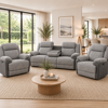 Angus Electric Recliner Suite  Graphite Fabric