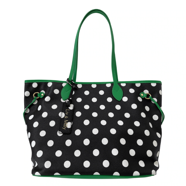 Celeste - Black & White Spot - Green| Liv & Milly