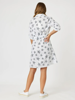 Graphic Star Print Linen Dress | Threadz