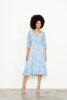 Double Flutter Hem Dress - Blue | Caju