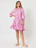 Amour Cotton Print Dress - Pink | Threadz