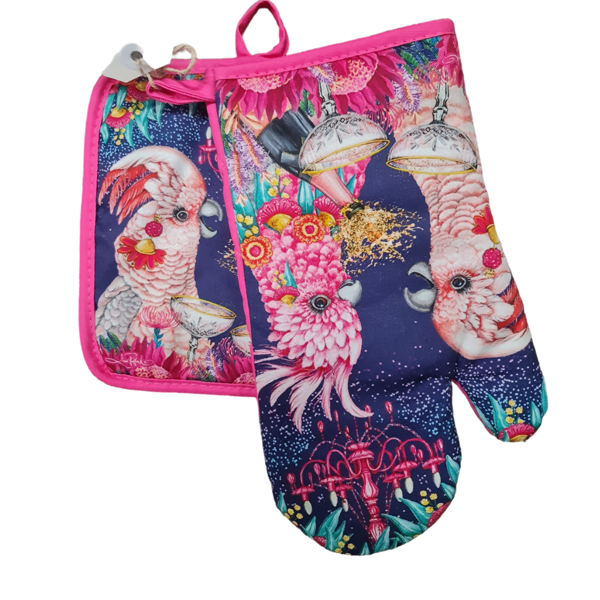 Oven Mitt Pot Holder Set - Pru and Trude | Lisa Pollock