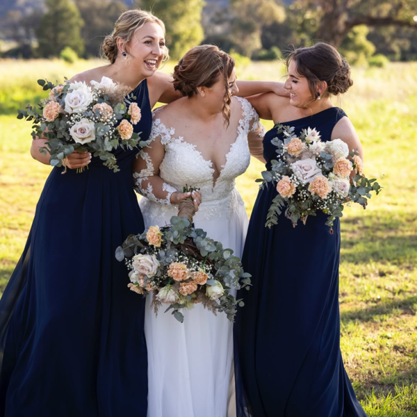 Toffee & Quicksand Rose Bouquet | Bridesmaids