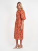 Puff Sleeve Linen Dress - Honey Brown | Liberty Rose