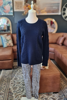 Bobble Knit Sweater - Navy | Seesaw