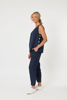 Sara Linen Side Button Cami - Navy | Gordon Smith