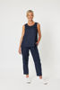 Sara Linen Side Button Cami - Navy | Gordon Smith