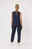 Sara Linen Side Button Cami - Navy | Gordon Smith