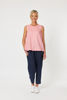 Sara Linen Side Button Cami - Coral | Gordon Smith