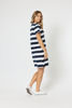 Pink Heart Stripe Dress - Navy/White | Threadz