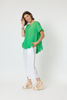 Portofino Short Sleeve Ruffle Top - Green | Clarity