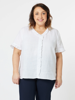 Tiffany Ruffle Linen Shirt - White | Gordon Smith