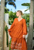 Burnt Orange Embroidered Maxi | Collectivo