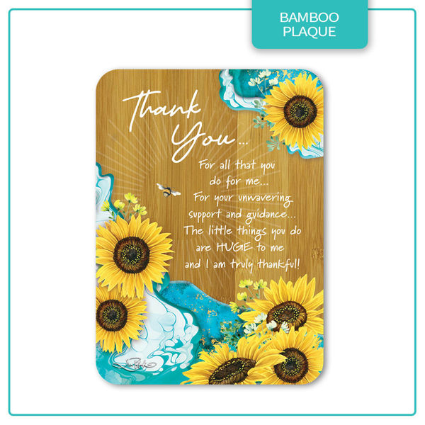 Bamboo Affirmation Plaque - Bee Sunny/Thankyou  | Lisa Pollock