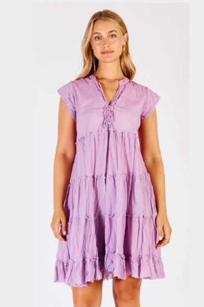 Gwen Tiered Dress - Orchid (Lilac) | Lula Life