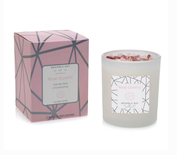 Rose Quartz Crystal Infusions Candle | Bramble Bay Collection