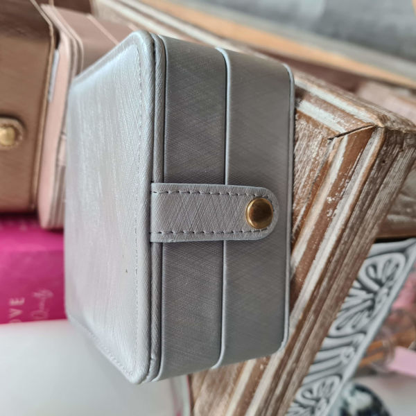 Square Travel Jewellery Case- Silver| Bramble Bay Collection