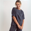 Cuff Sleeve A Line Top - Charcoal | Seesaw