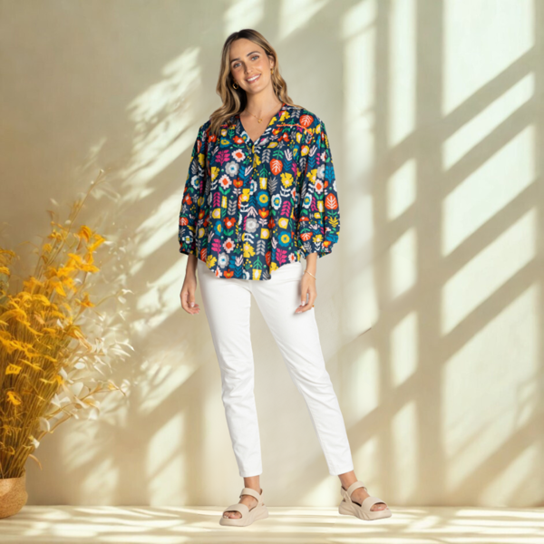 Kalina Shirt - Navy | Lula Life