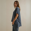 Shoreline Fine Slub Cotton T-Shirt - Pool | Talamaya