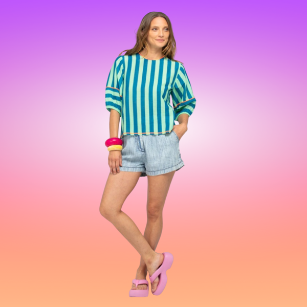 Ava Top - Capri Green | Boom Shanker