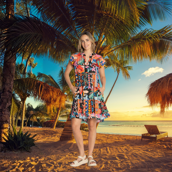 Chabela Tiered Dress- Black | Lula Life