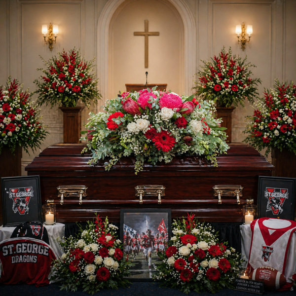 Strawberries & Cream  | Casket Arrangement 90cm
