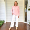 Brushed Crew Neck Tee - Blush | Gordon Smith