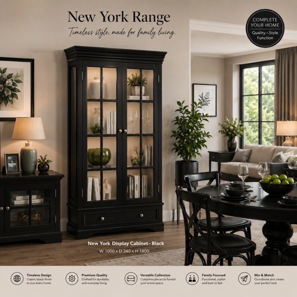 New York Display Cabinet | Black