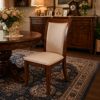 Vallencia Chair- Beige   Walnut Pine