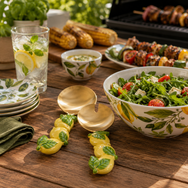 Lemons Salad Server Set (2)  Madras Link